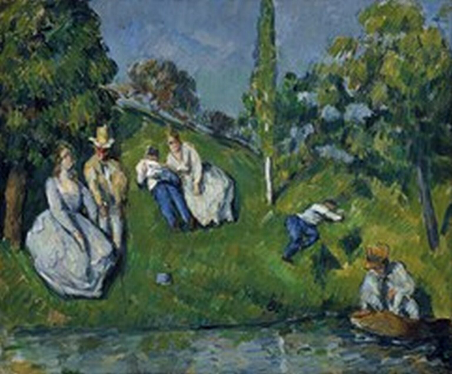 Cézanne Couples Relaxing by a Pond (1875)