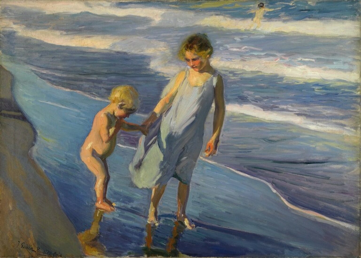 Sorolla Dos niños en una playa,Valencia(1904)