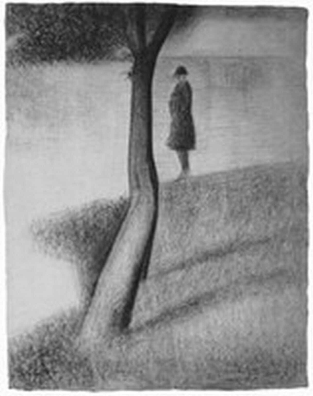 Seurat Ein Sonntag auf La Grande Jatte, Studie; Mann neben Baum