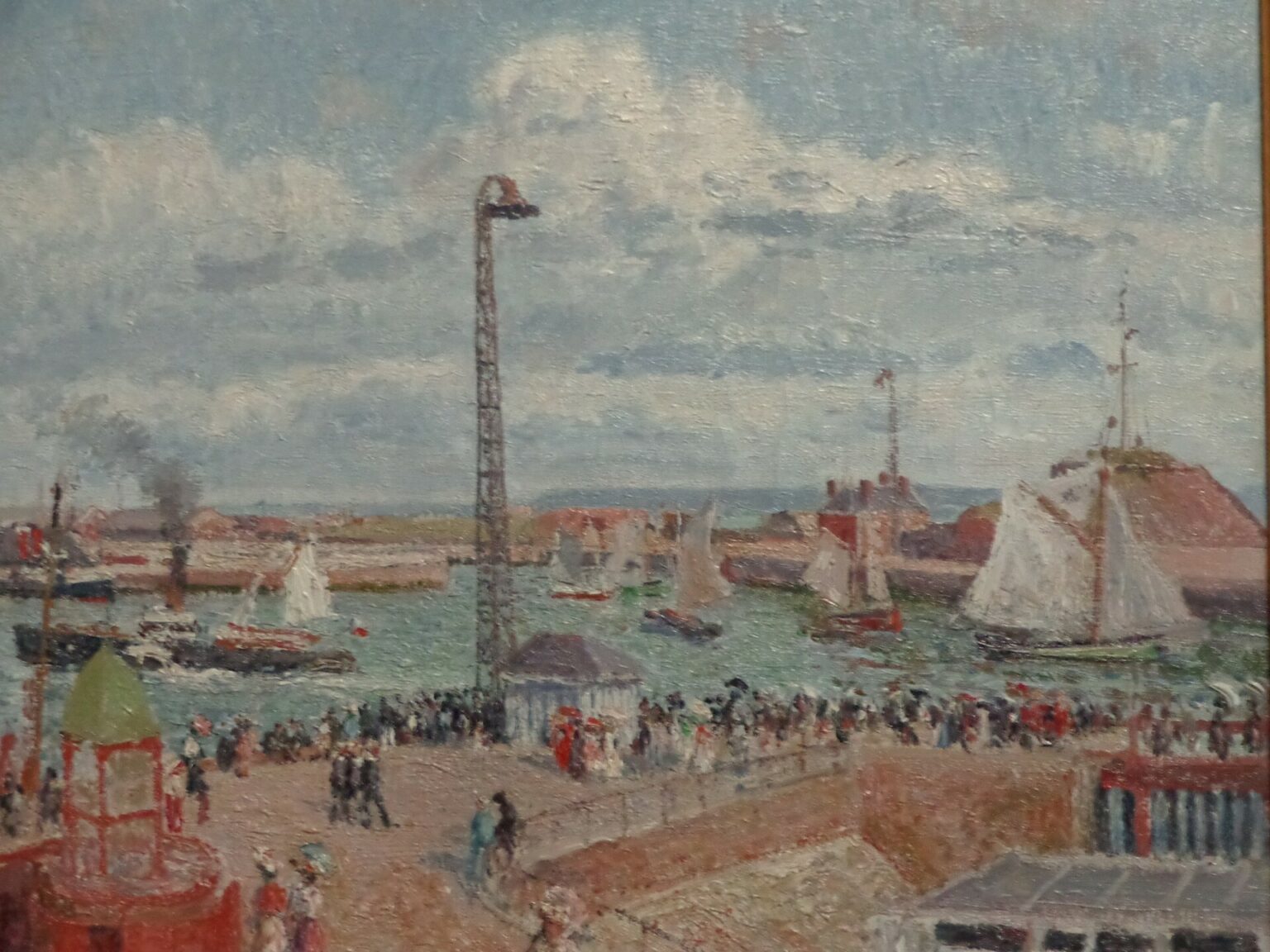 Pissarro El Anse des Pilotes, Le Havre por la mañana, día nublado y niebla (1903)