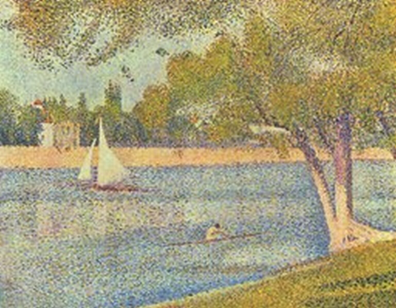 Seurat El Sena y la Grande Jatte en primavera (1888)