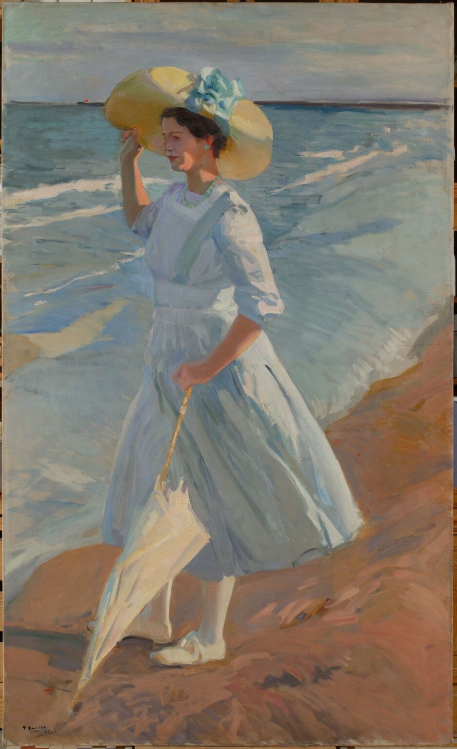 Sorolla Elena en la playa