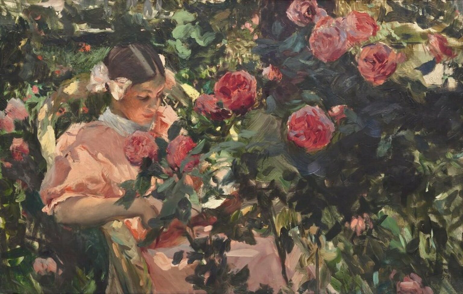 Sorolla Elena entre rosas (1907)