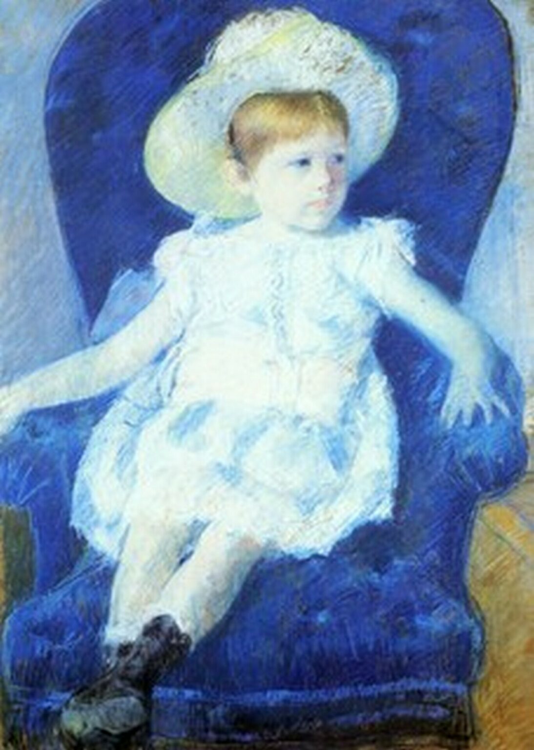 Cassatt Elsie in a blue chair (1880)