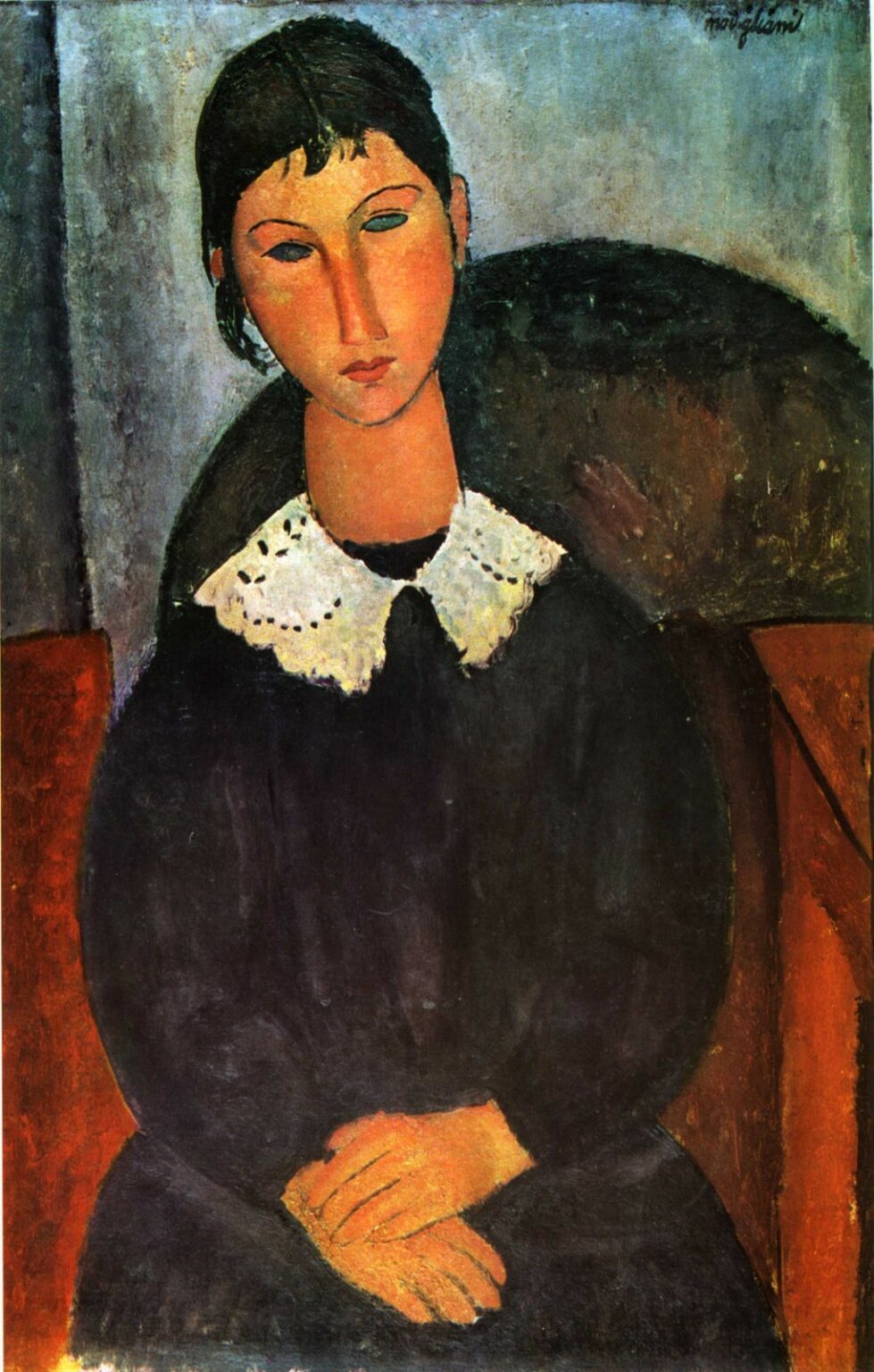 Modigliani Elvira with a white collar (c.1916-17)