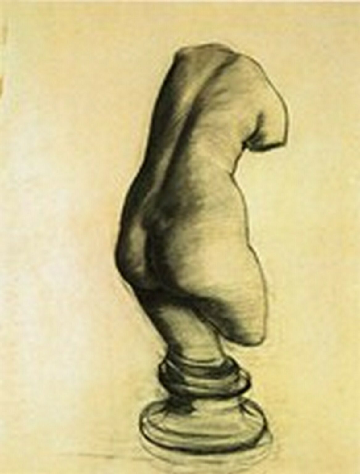 Van Gogh Estatuilla de yeso representando un torso de mujer de espaldas (1886)