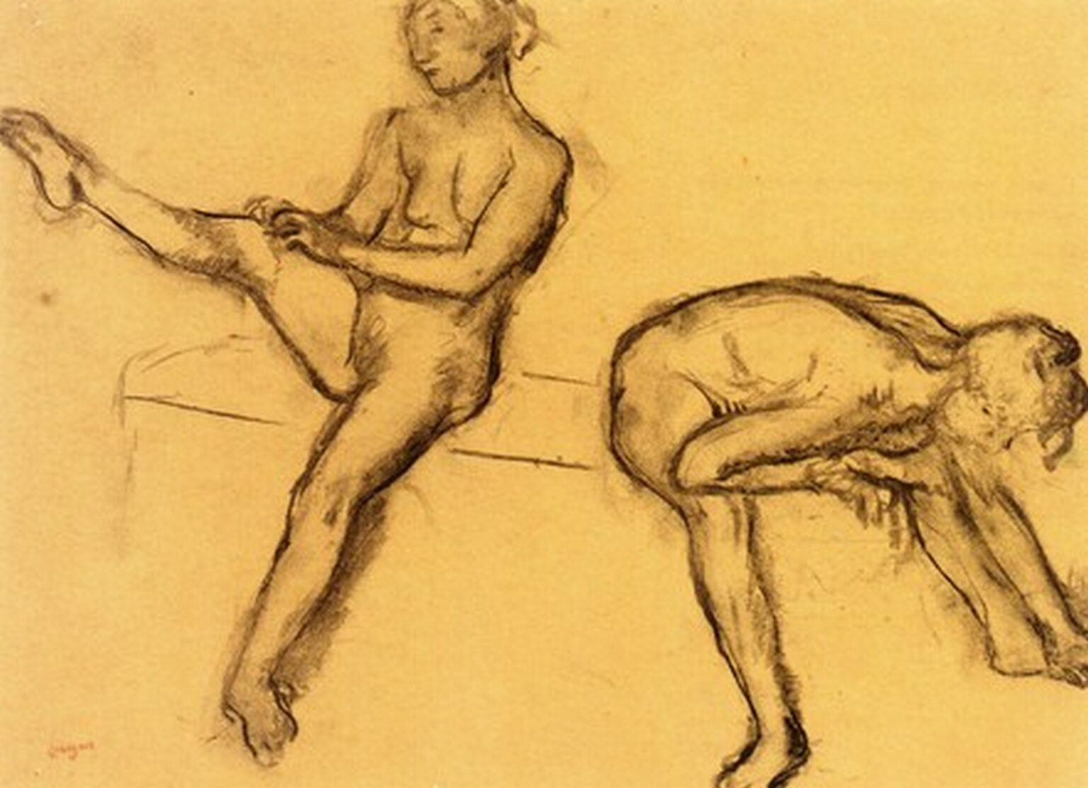 Degas Étude de Nu (Deux femmes assises)