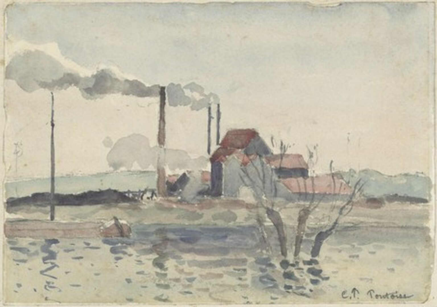 Pissarro Factory on the Oise at Pontoise (1873)