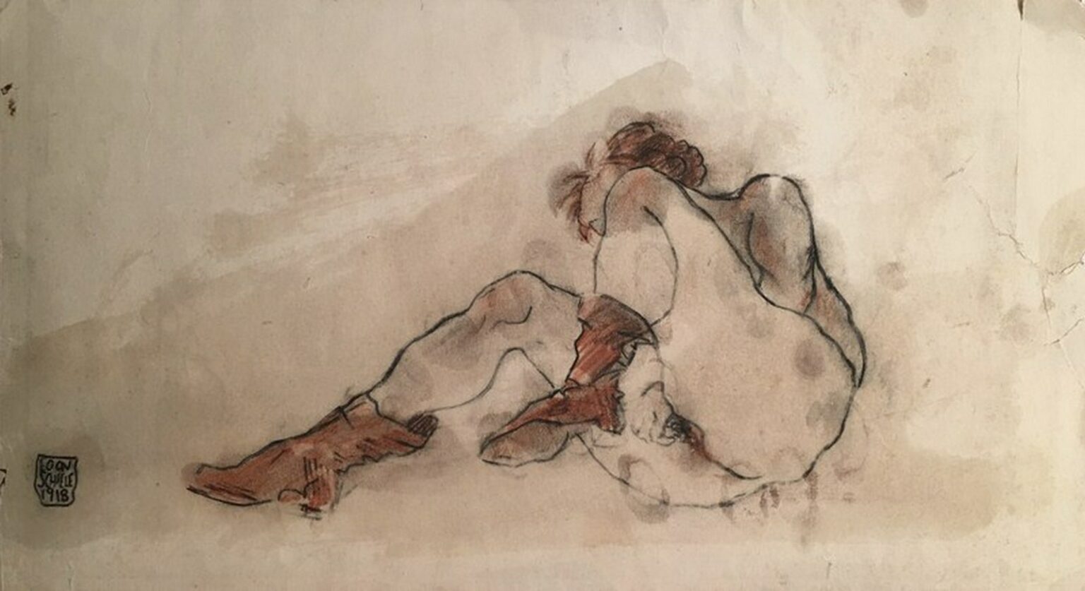 Schiele Female Erotic Drawing (1918)