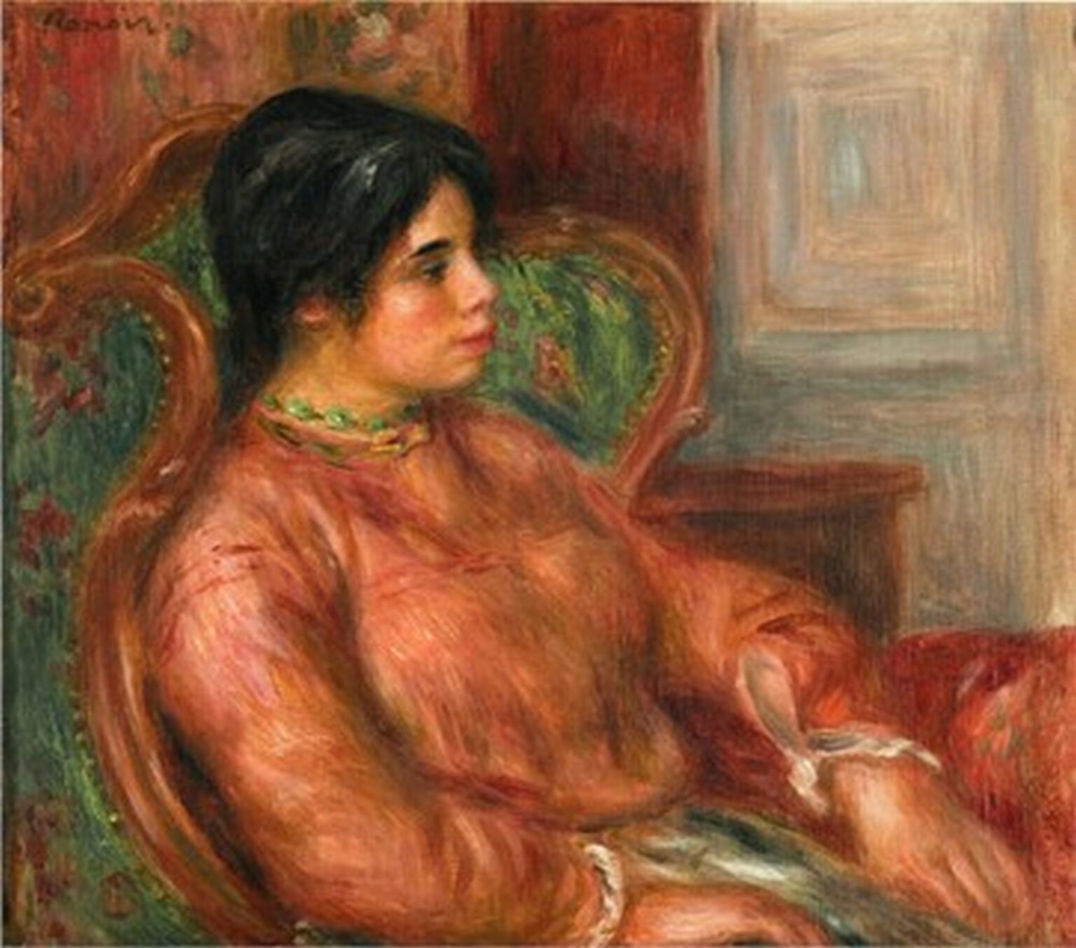 Renoir Femme au fateuil vert (c. 1900)