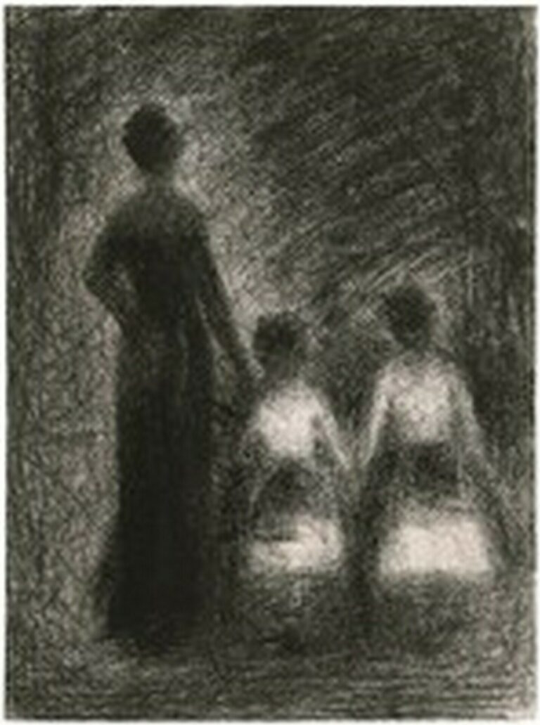 Seurat Femme avec deux fillettes (1882-84)
