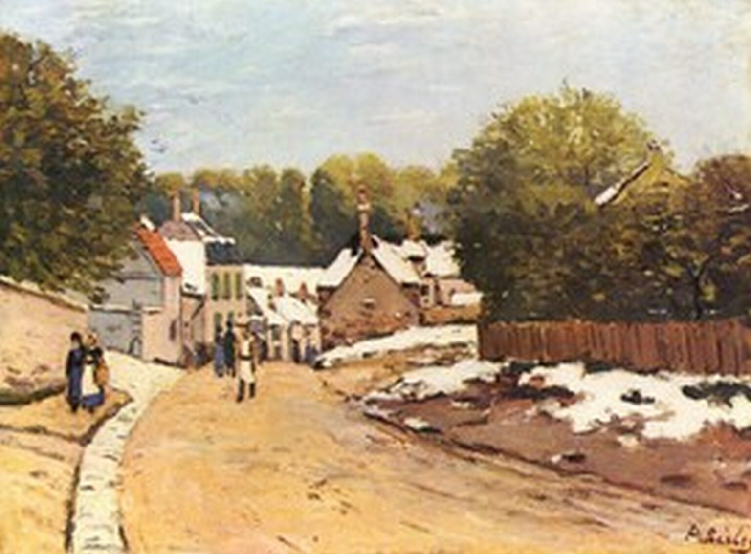 Sisley First Snow in Louveciennes (1870)