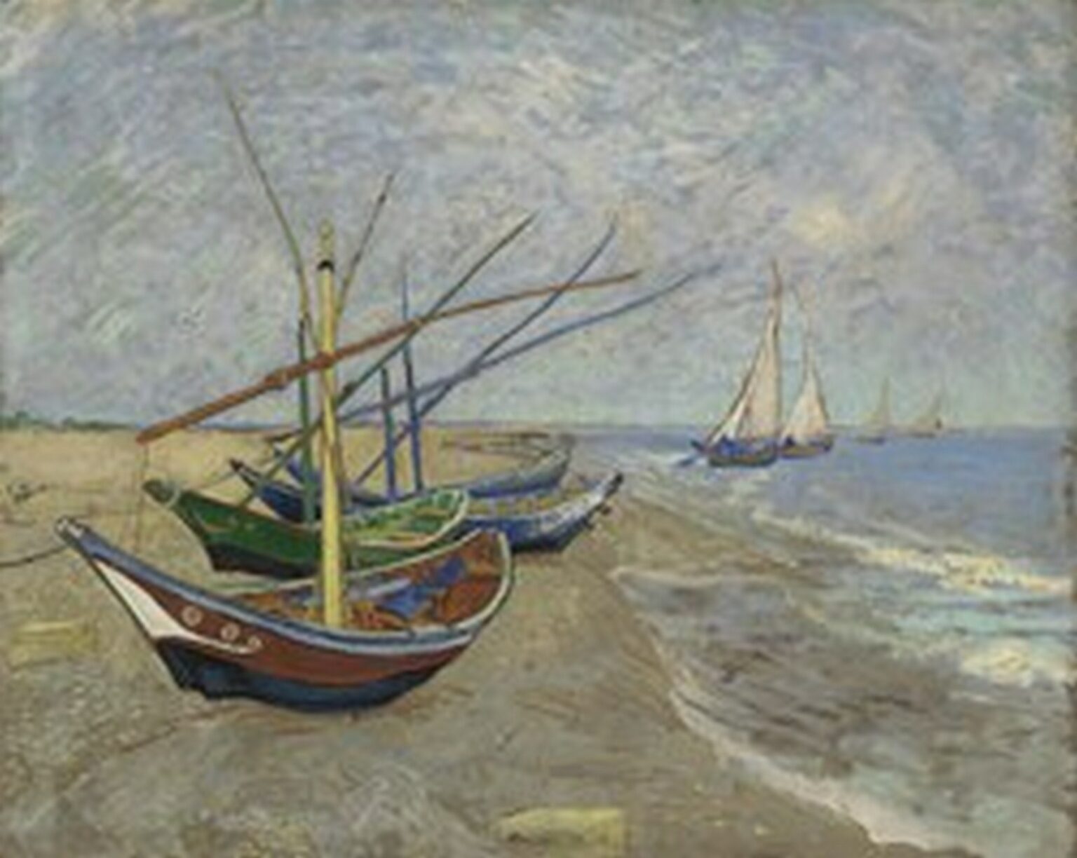Van Gogh Fishing Boats on the Beach at Saintes-Maries (June, 1888)