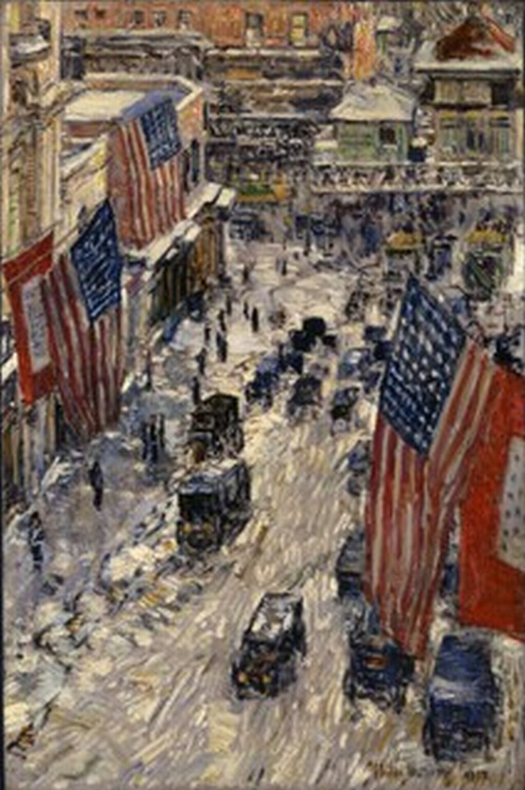 Hassam Flags on 57th Street, Winter (1918)