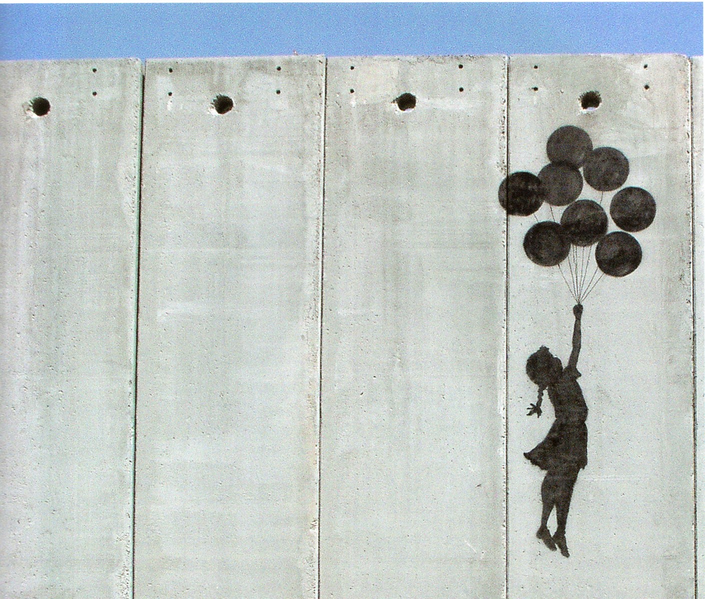 Banksy Flying Balloon Girl (Palestine, 2005)