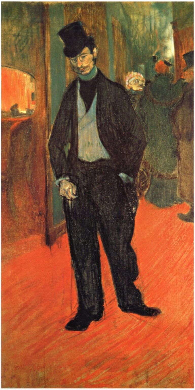 Toulouse-Lautrec Gabriel Tapié de Céleyran en un pasillo del teatro (1894)