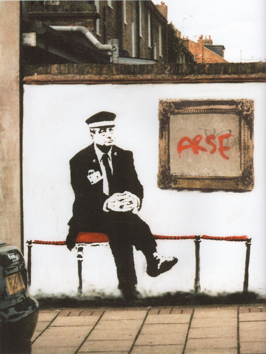 Banksy Garage wall in Highbury (2004)