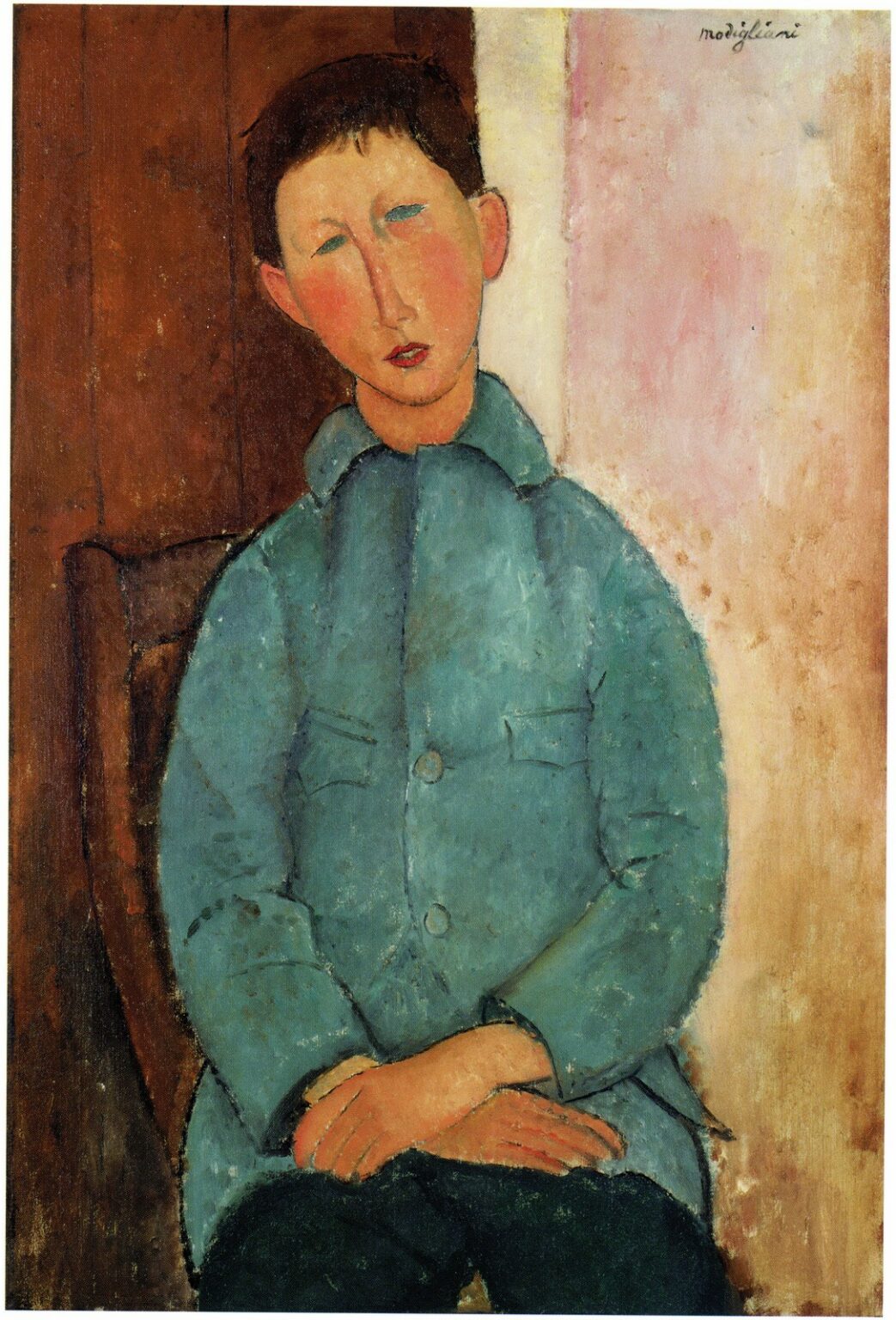 Modigliani Garçon a la veste bleue (1918)
