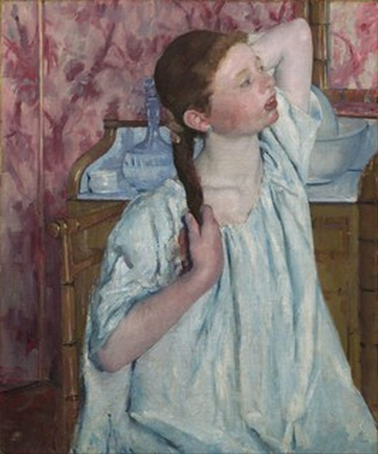 Cassatt Girl Arranging Her Hair (1886)