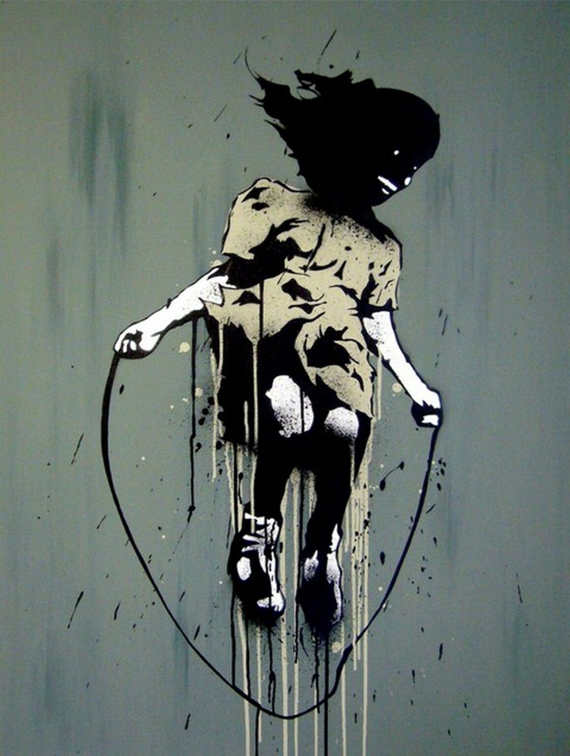 Banksy Girl jumping rope