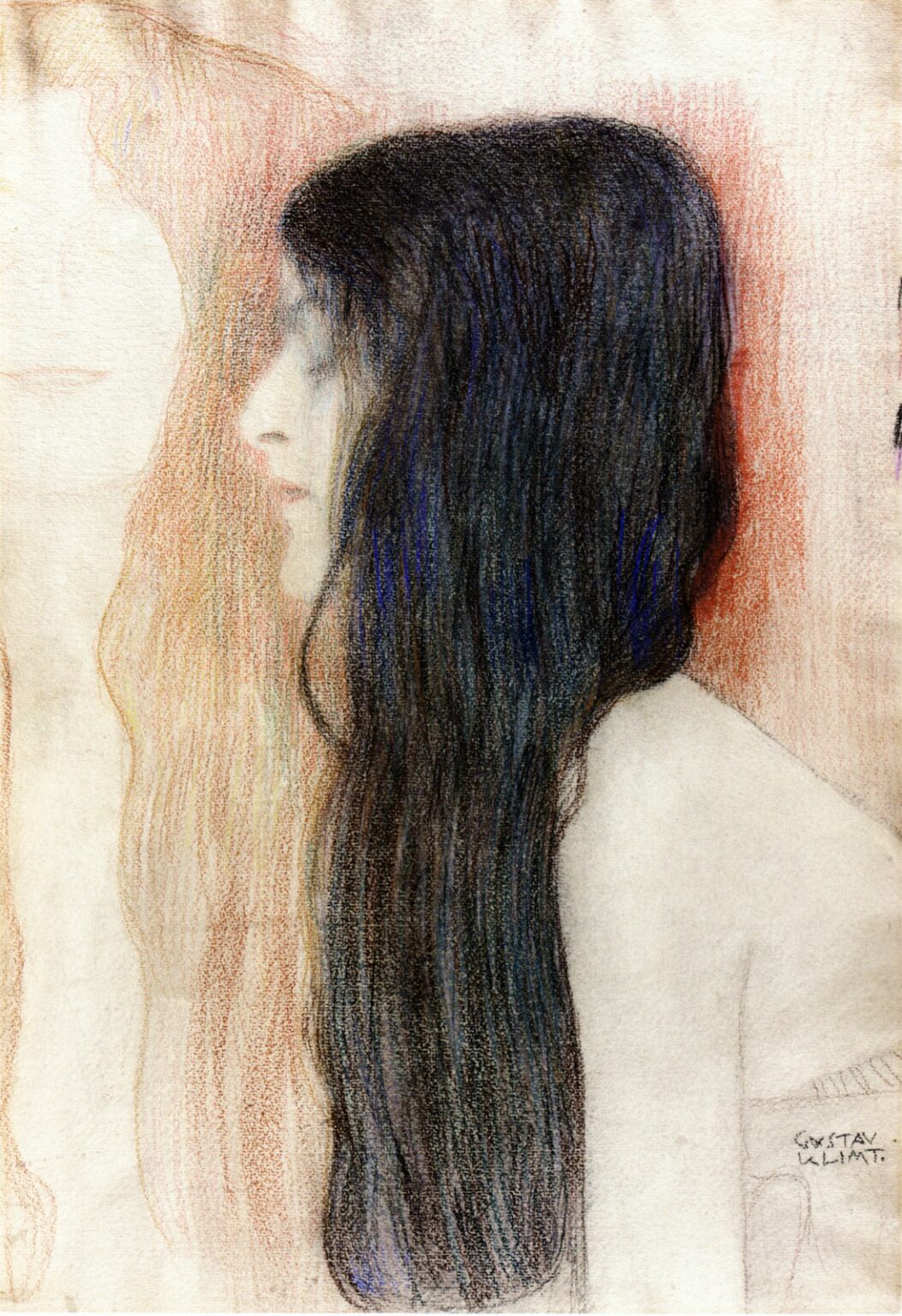Klimt Girl with long hair (1899)