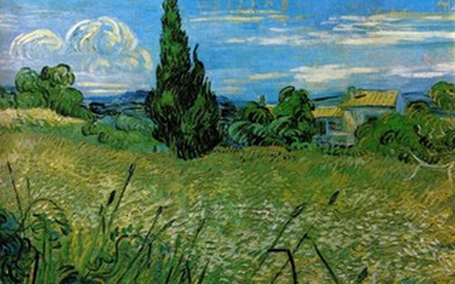 Van Gogh Green Wheat Field with Cypress (1889)