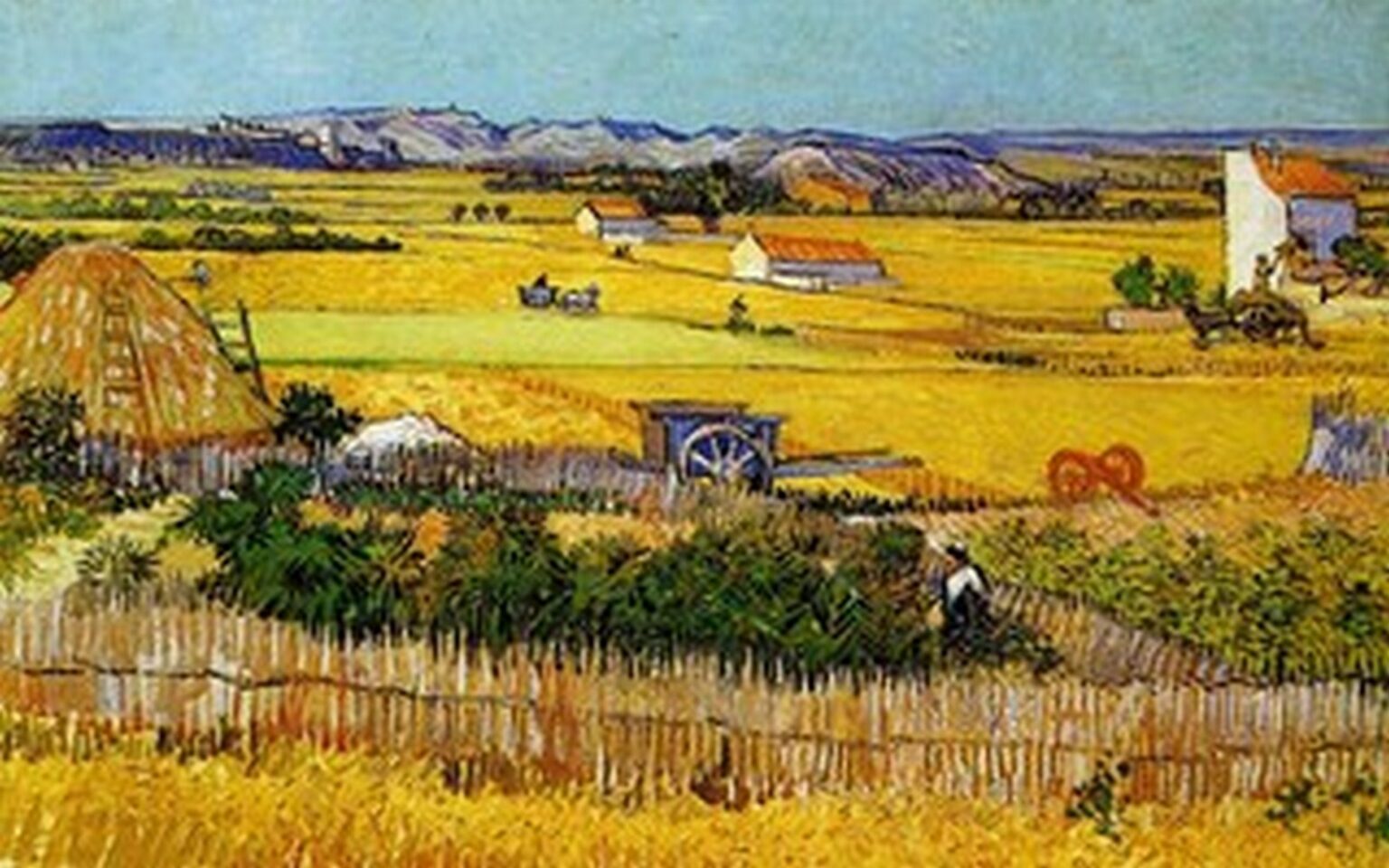 Van Gogh Harvest at La Crau, with Montmajour in the Background (1888)