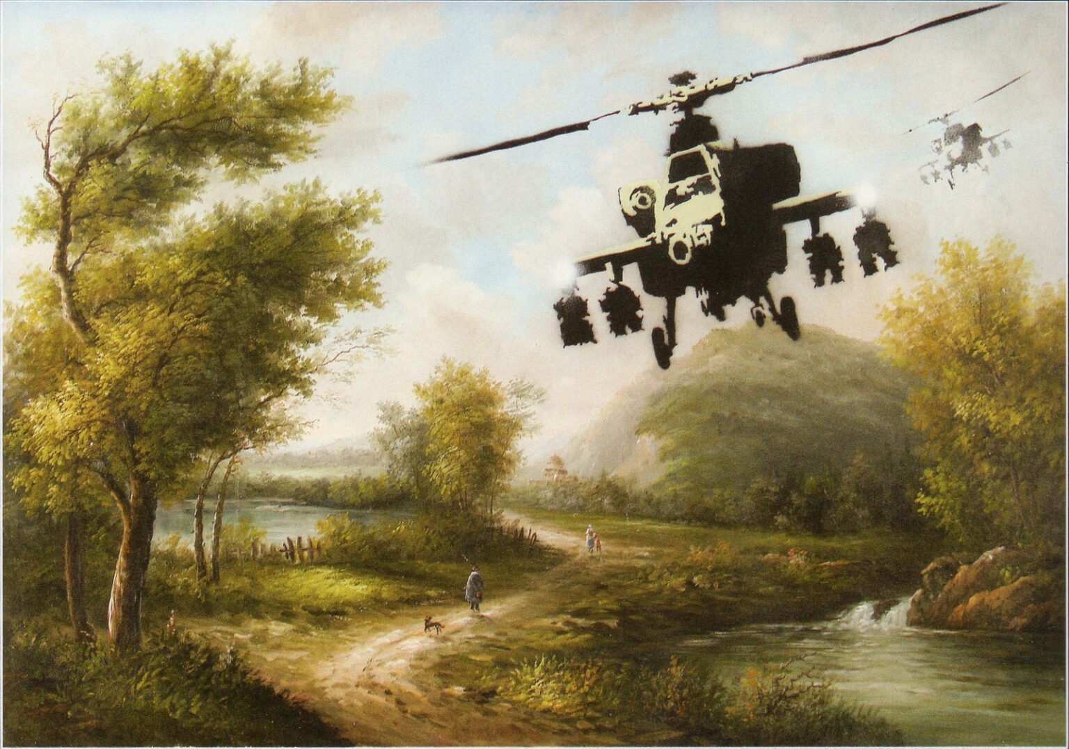 Banksy Helicopter Countryside