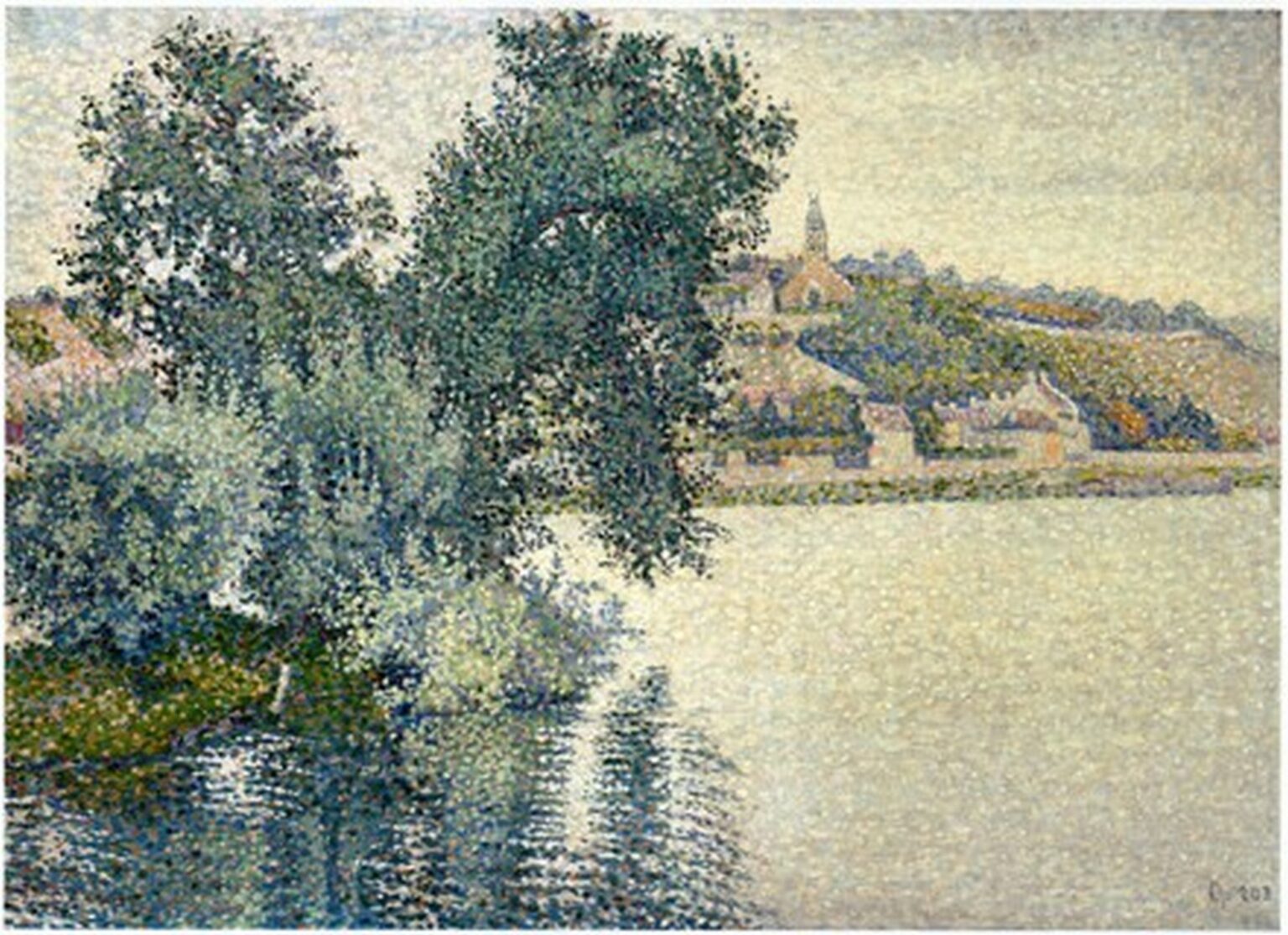 Signac Herblay. Temps gris. Saules (Opus 205, 1889)