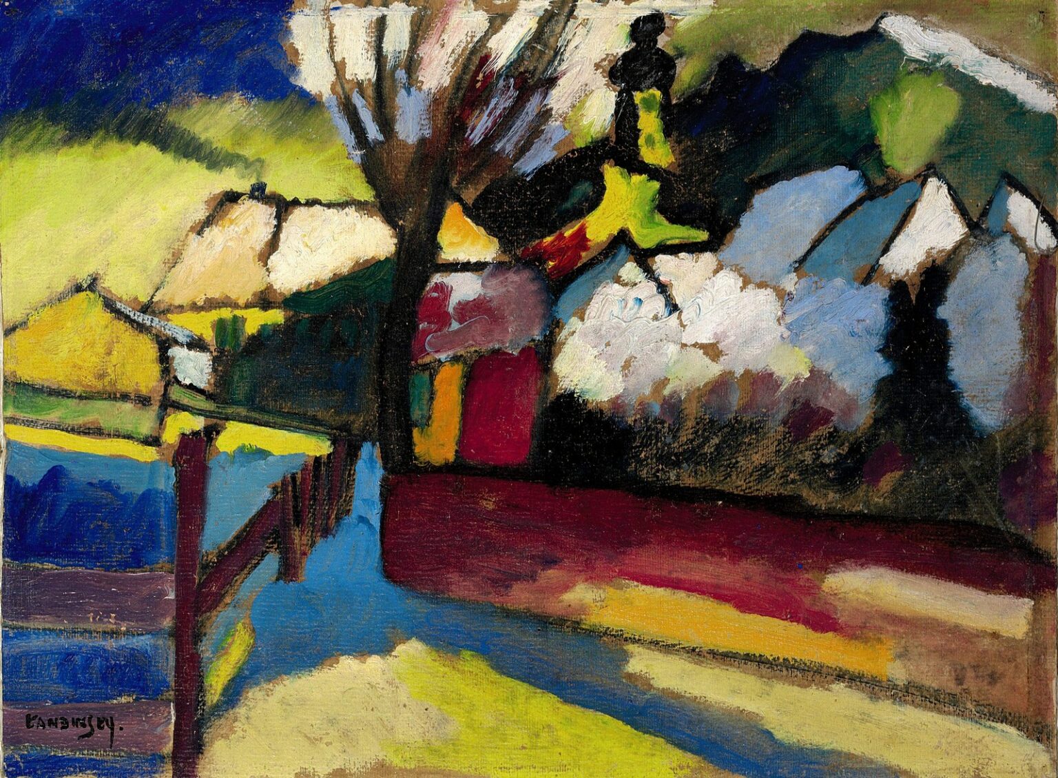 Kandinsky Herbstlandschaft mit Baum (1910)