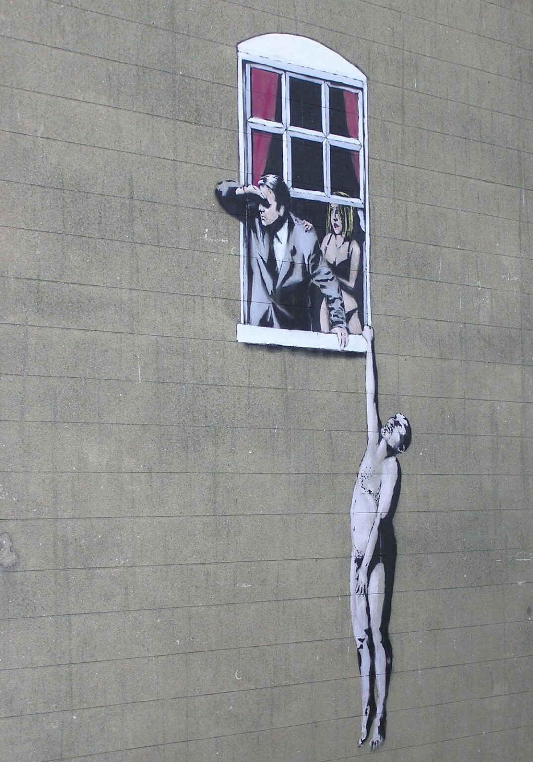 Banksy Hombre desnudo