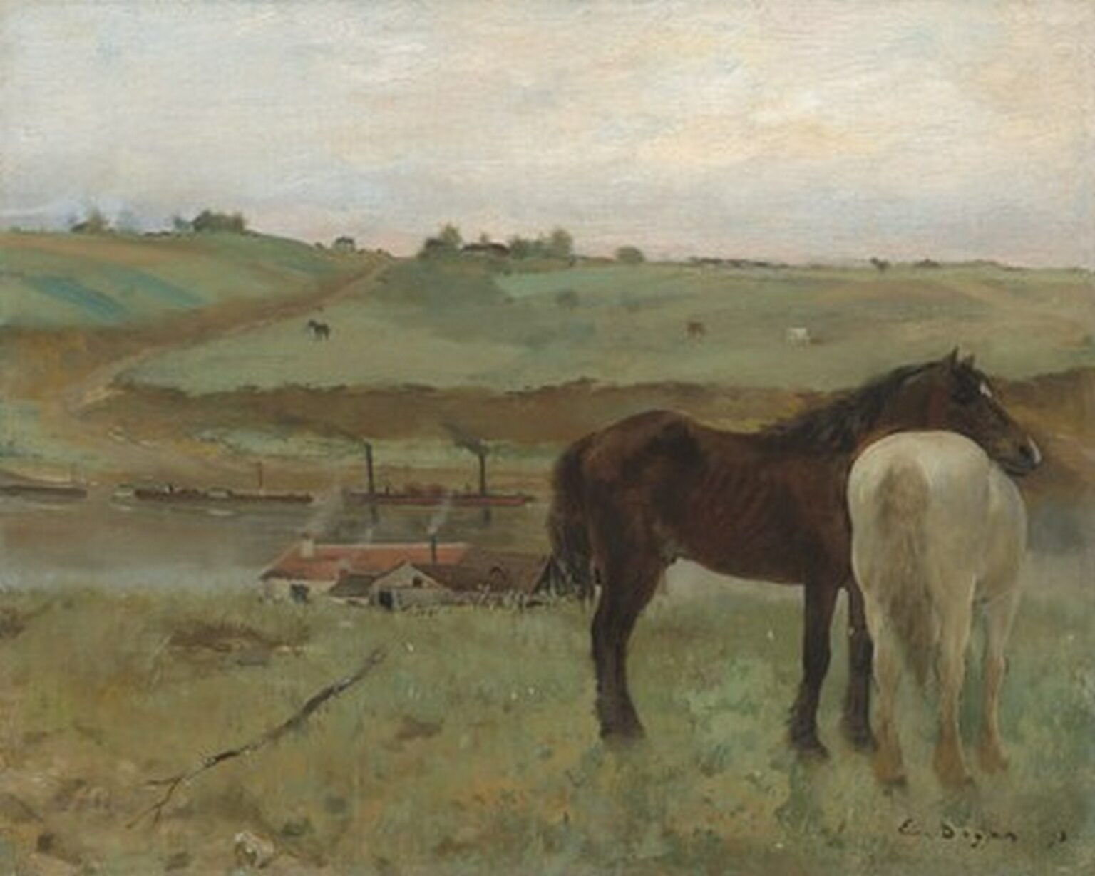 Degas Horses in a Meadow (1871)