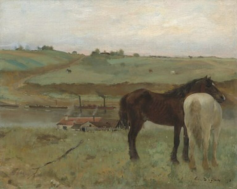 Degas Horses in a Meadow (1871)