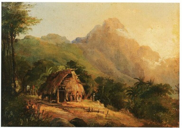 Pissarro Hutte dans un paysage de montagne, Galipan (c. 1854)