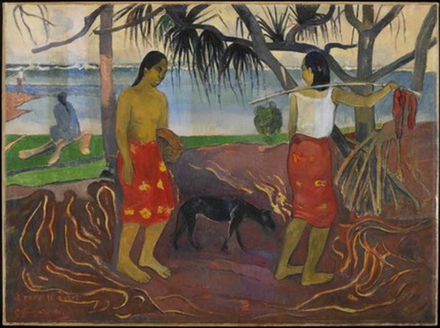 Gauguin I raro le aviri (under the Pandanus) (1891)