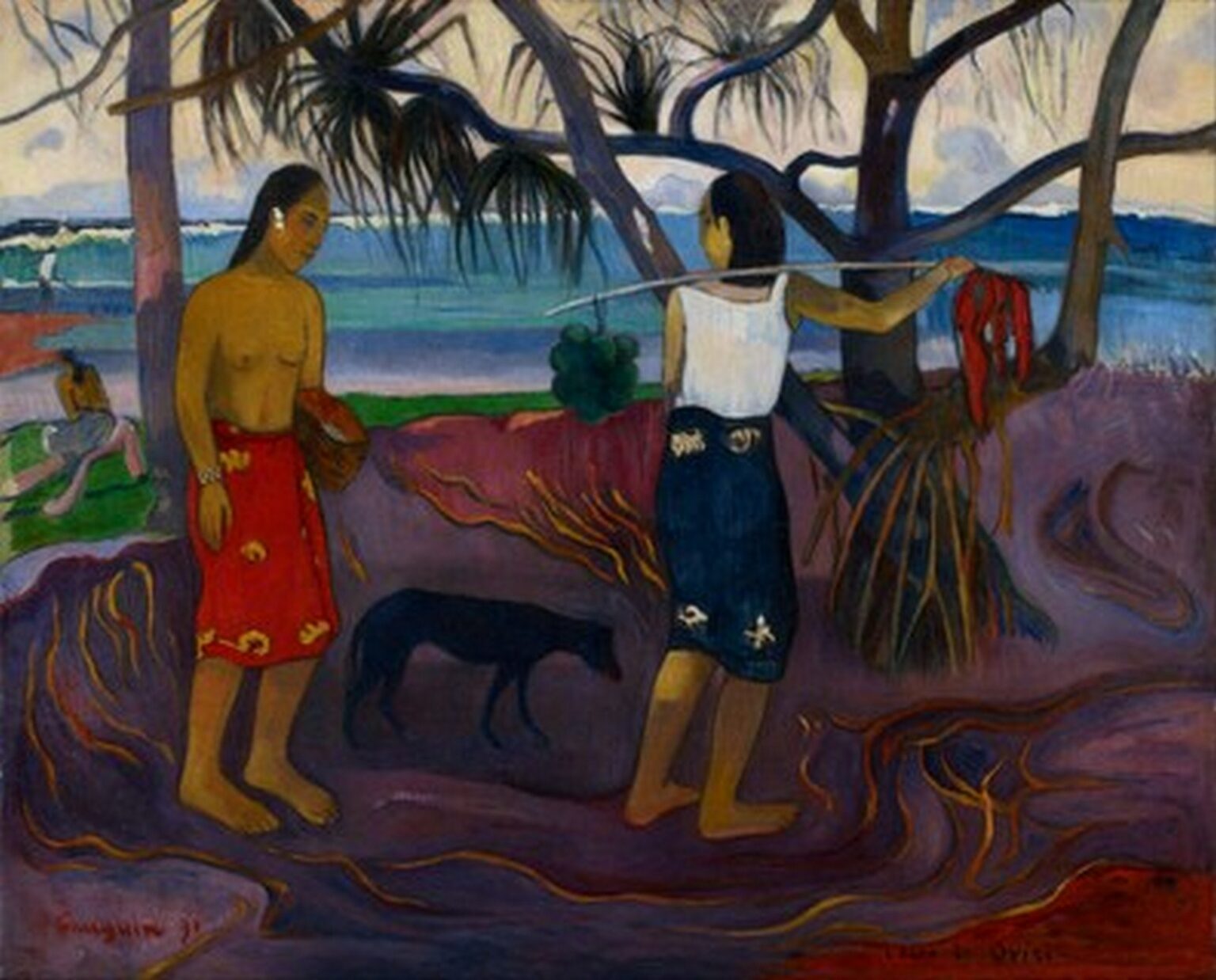 Gauguin I Raro Te Oviri (Under the Pandanus) (1891)