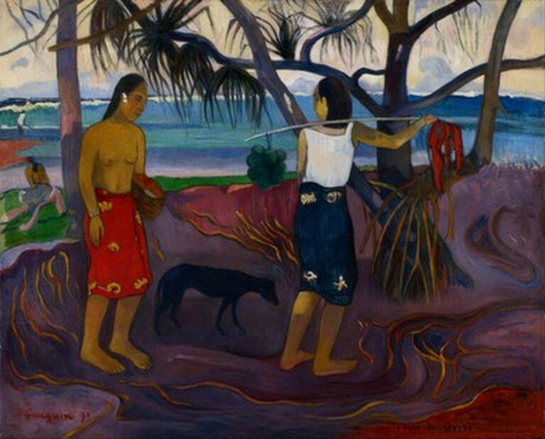 Gauguin I Raro Te Oviri (Under the Pandanus) (1891)
