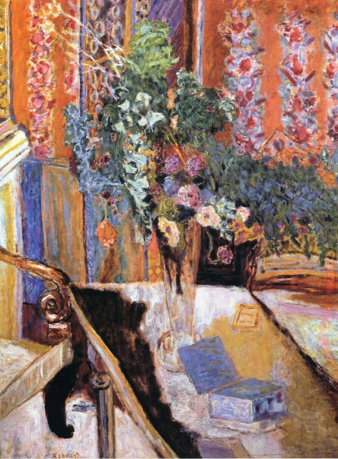 Bonnard Interior with flowers (1919)