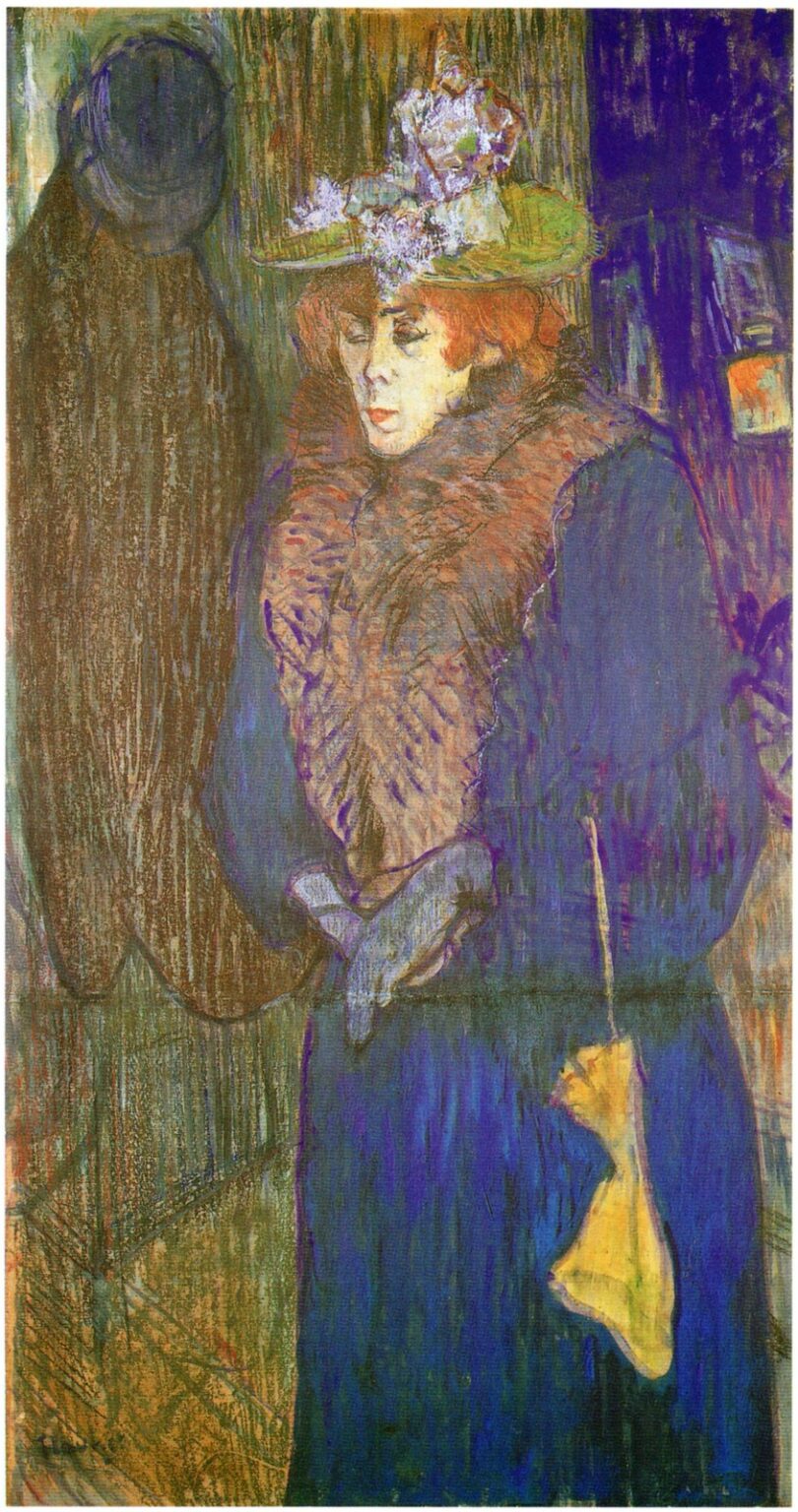 Toulouse-Lautrec Jane Avril con guantes (Jane Avril sale o entra del Moulin Rouge, 1893)