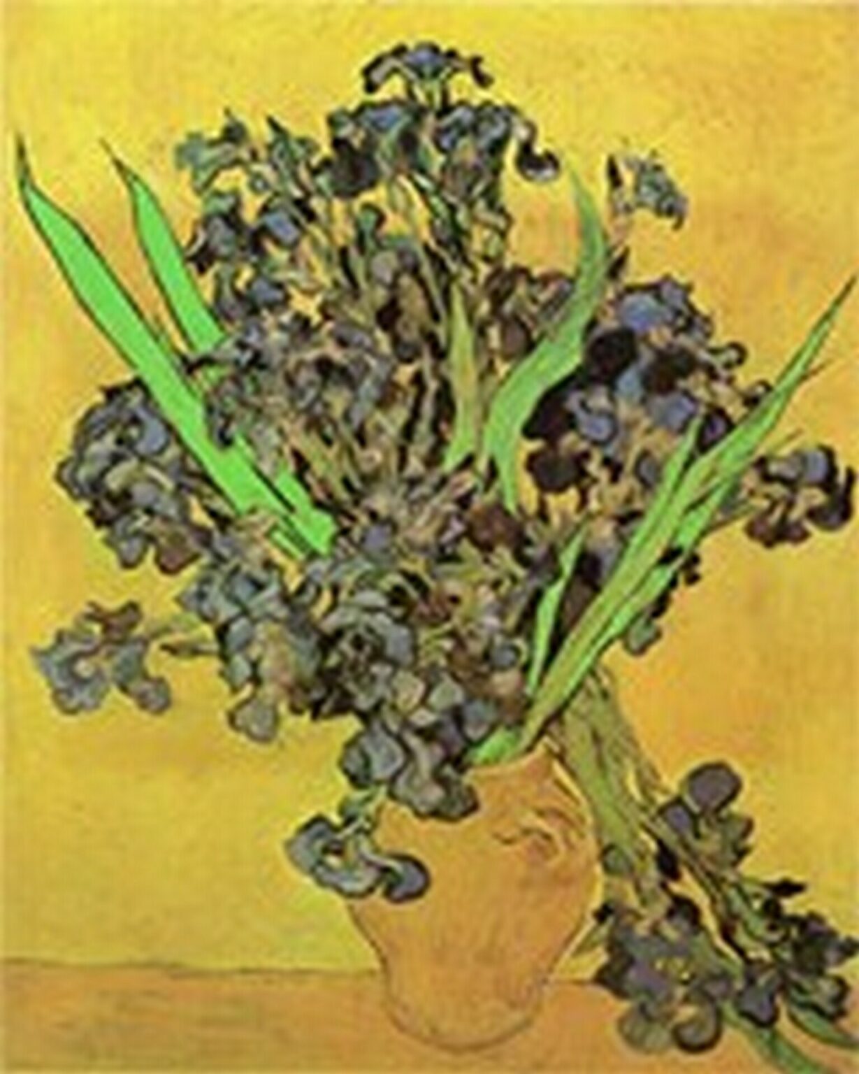 Van Gogh Jarrón con lirios sobre fondo amarillo (1890)