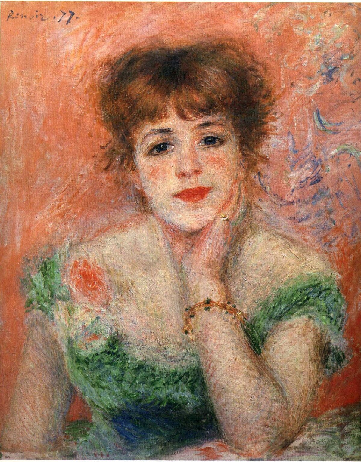 Renoir Jeanne Samary in a low necked dress (1877)