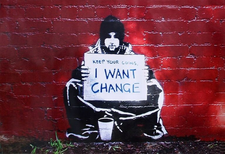 Banksy Keep your coins, I want change