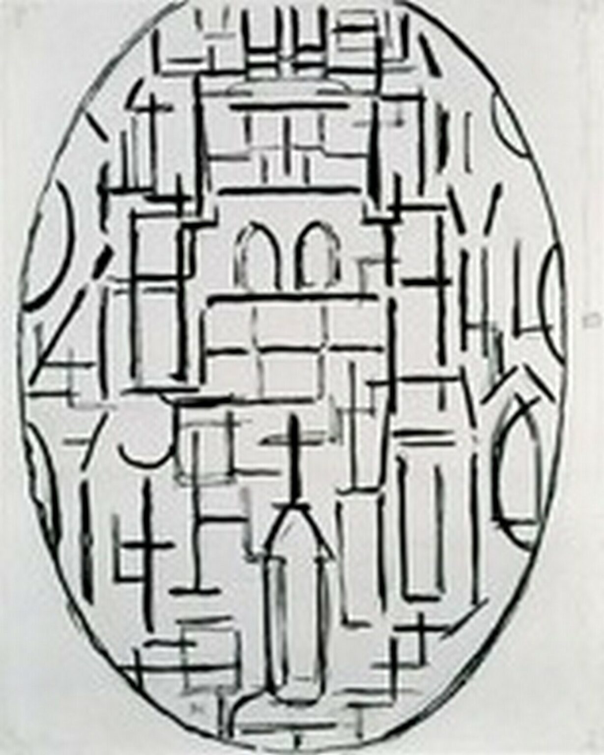Mondrian Kirchenfassade 1 - Kirche von Domburg (1914)