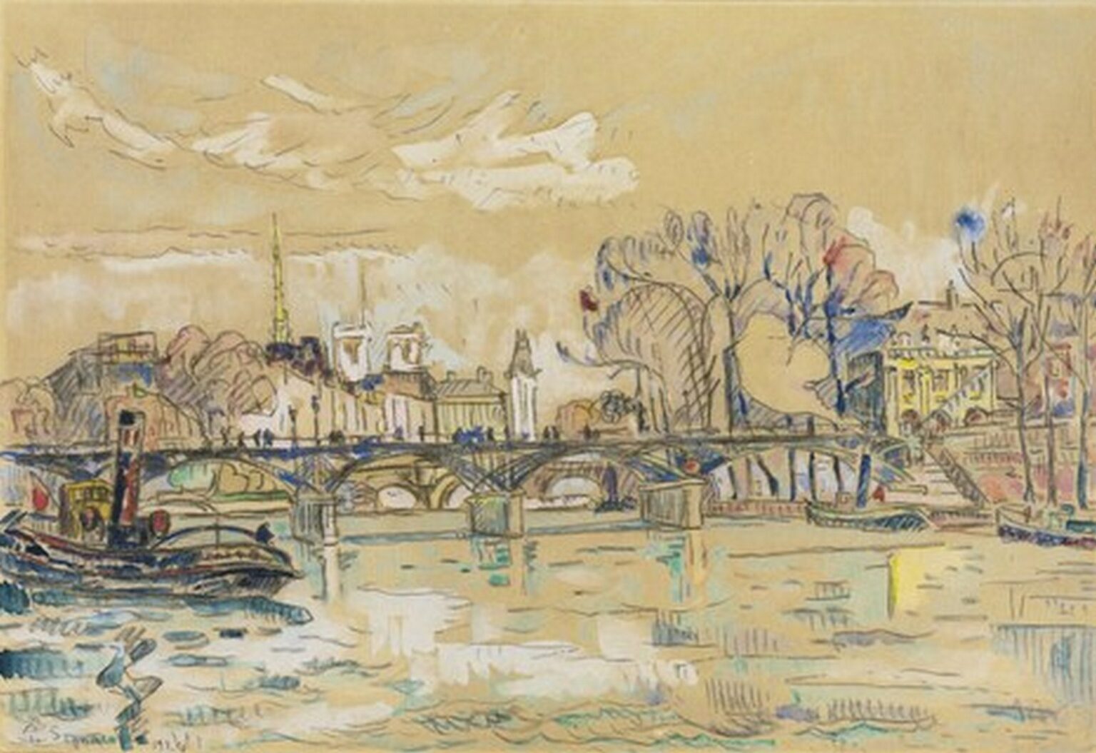 Signac La Seine au Ponts des Arts (1924)