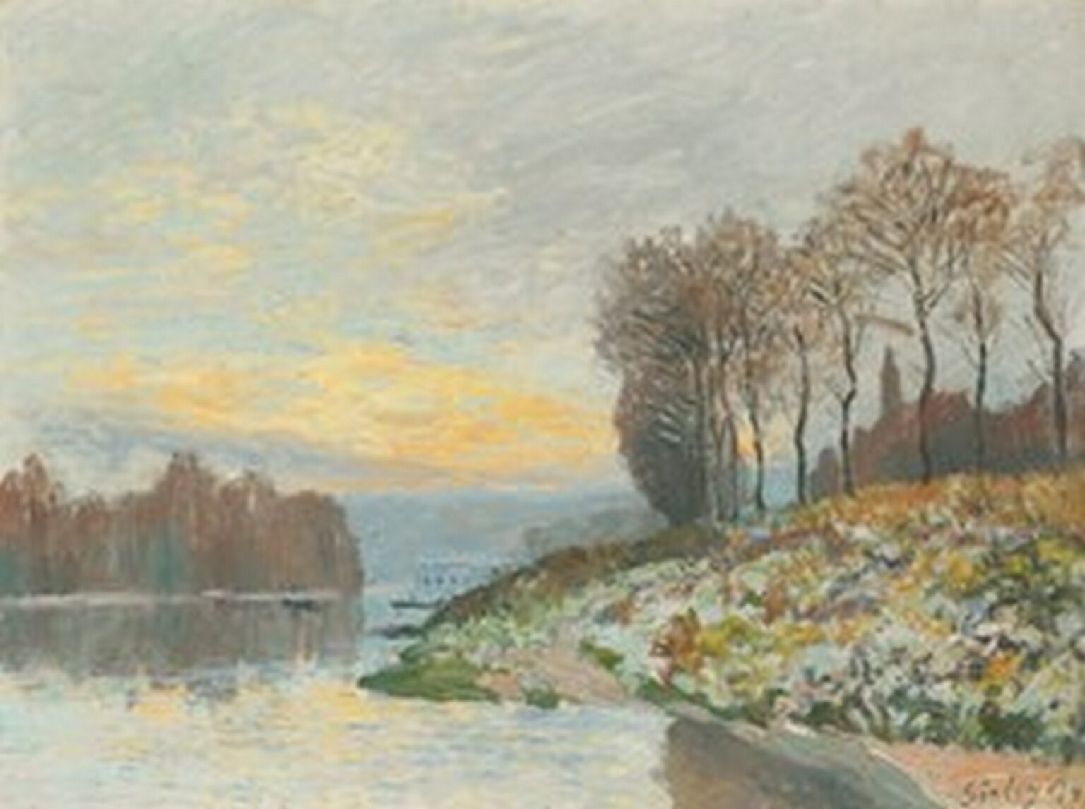 Sisley La Seine près de Bougival (Matin d'hiver, 1874)