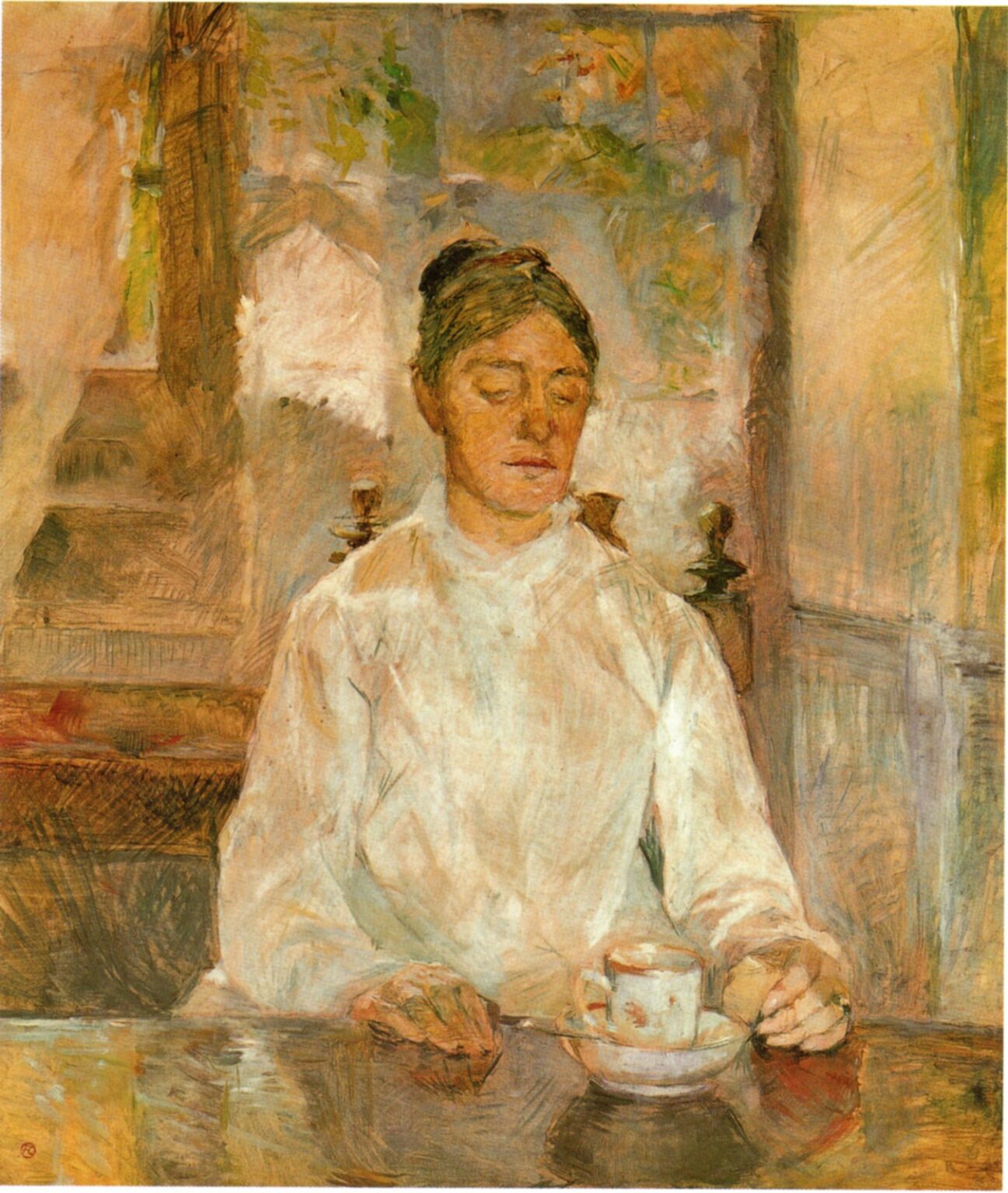 Toulouse-Lautrec La condesa Adéle de Toulouse-Lautrec desayunando (1881)