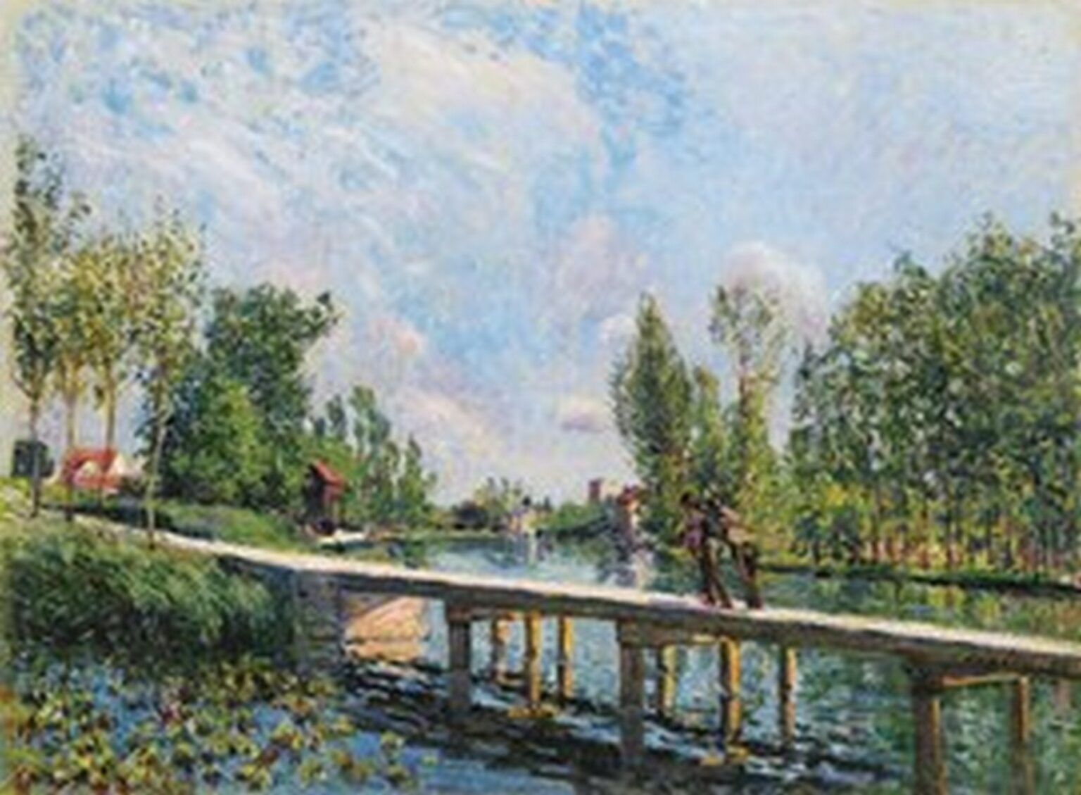 Sisley La passerelle, Chemin de Halage du canal du Loing(1886)