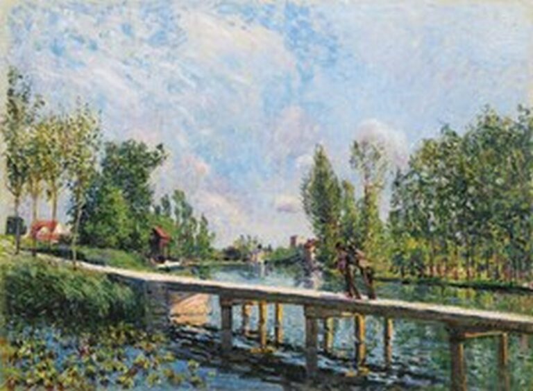 Sisley La passerelle, Chemin de Halage du canal du Loing(1886)