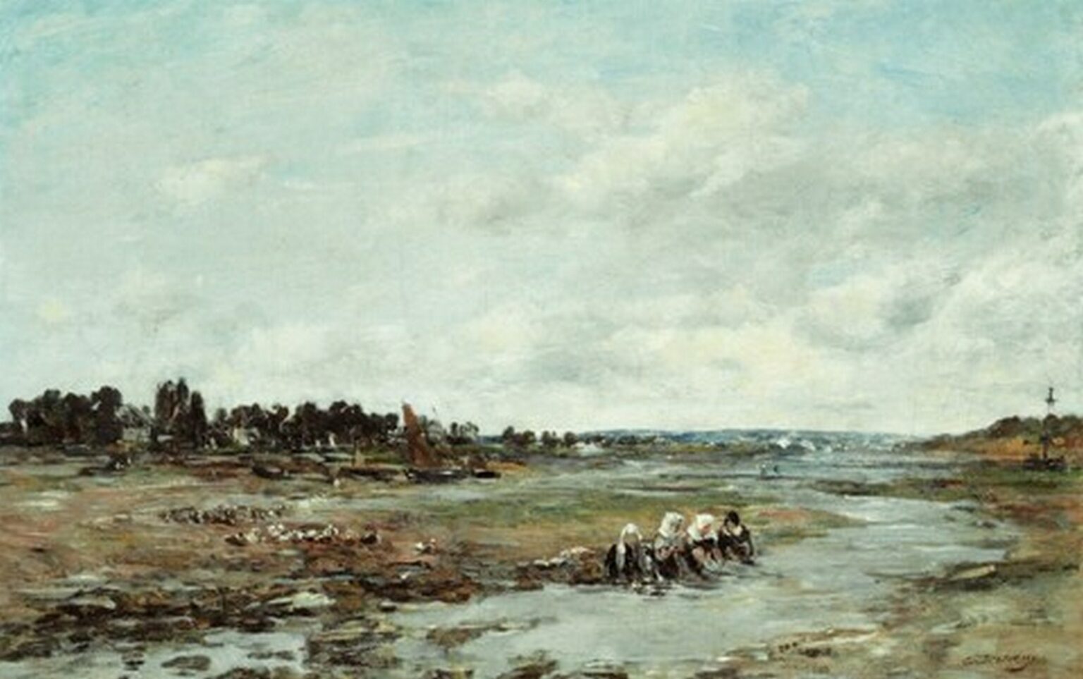 Boudin Le Faou. Laveuses au bord de la rivière (1872-73)