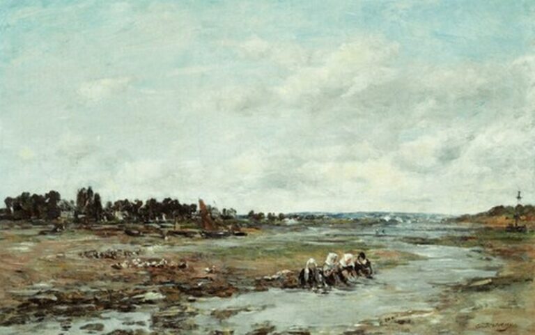 Boudin Le Faou. Laveuses au bord de la rivière (1872-73)